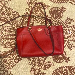 Red Coach Crossbody Handbag